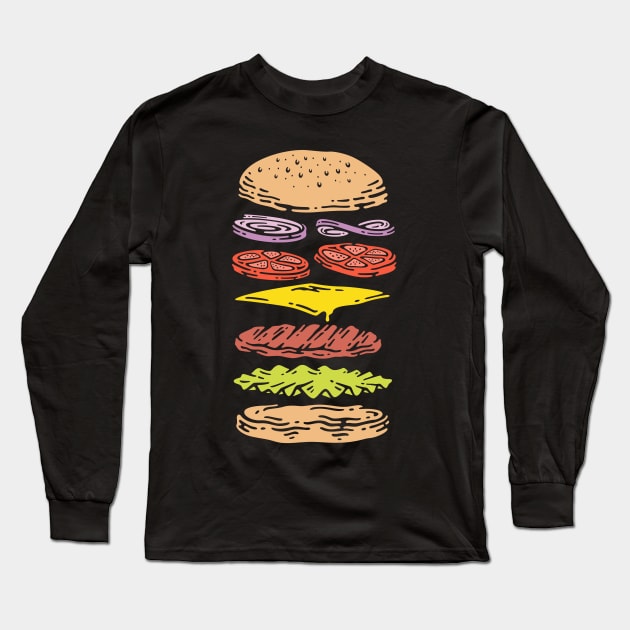 Exploded Burger Long Sleeve T-Shirt by Buy Custom Things